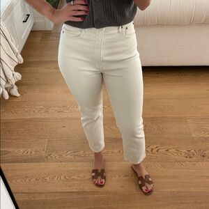 Abercrombie & Fitch Cream Ankle Jeans